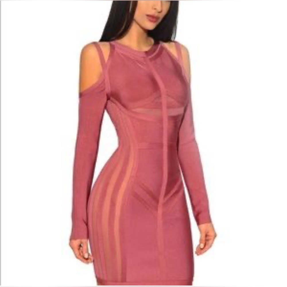 Bandage Bodycon Dress Longsleeve